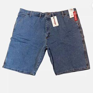 Wrangler Free To Stretch Denim Jeans Shorts Mens Size 46 Medium Wash 10" Inseam